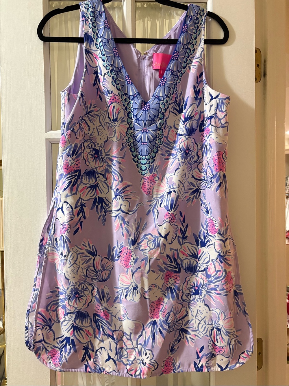 Lilly Pulitzer Lavender Floral Sleeveless V-Neck Romper